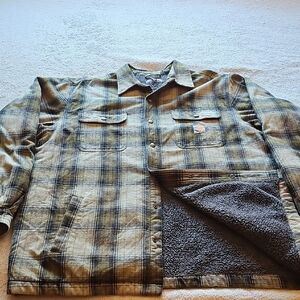 Carhartt Olive Green Sherpa Lined Shacket/Shirt Jacket